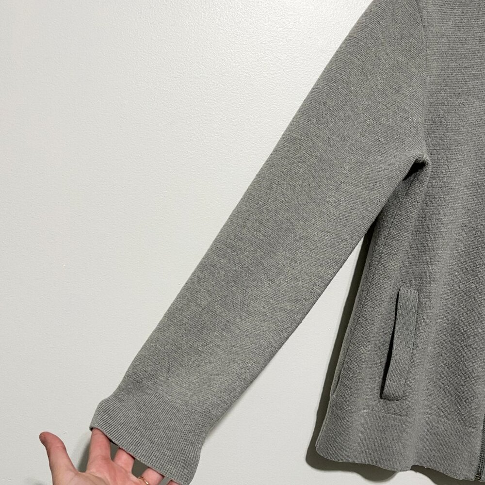 LL Bean Womens Merino Wool Full Zip Cardigan L Minimalist Normcore Layers Bomber - Picture 3 of 11